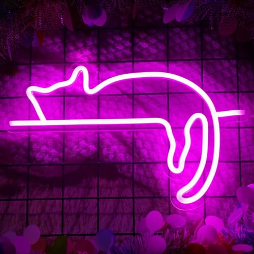 Neon Katze Schild Wanddekoration Katze personalisiertes Neonschild Usb Neonlicht Party Leuchtreklame für Geschäft Schlafzimmer Nachttisch Wohnzimmer Party Neon Schilder Kinder Zimmer