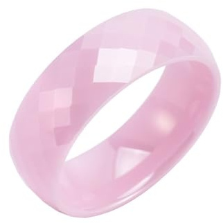 Mesnt Verlobungsring Herren, Facettierter Keramikring 8MM aus Keramik für Unisex
