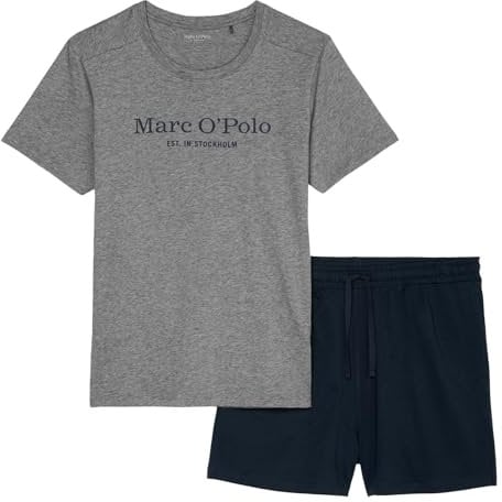 Marc O´Polo Men's Mix&Match Short Pyjama Pajama Set, Grey/Navy, Large
