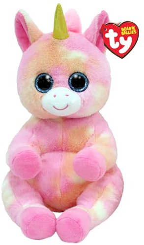 Ty Skylar Einhorn Beanie Bellies Medium 24cm - Quetschbare Beanie Baby Weiche Pluschtiere - Sammelbares Kuscheliges Stofftier