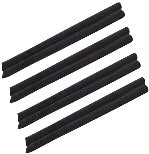 4X VOSSBACH Mikrofaser Tür Zugluftstopper Schwarz mit Doppeldichtung Türdichtung Türisolierung Dichtung Isolierung Windstopper