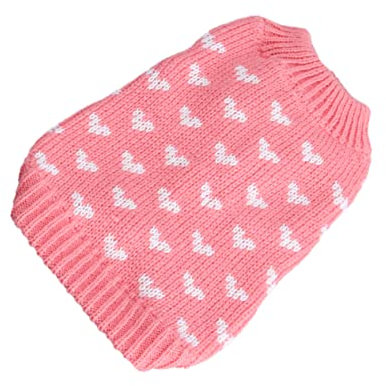 Beavorty Haustierkleidung Hundepullover Herzmuster Strickpullover Hundebekleidung Größe M