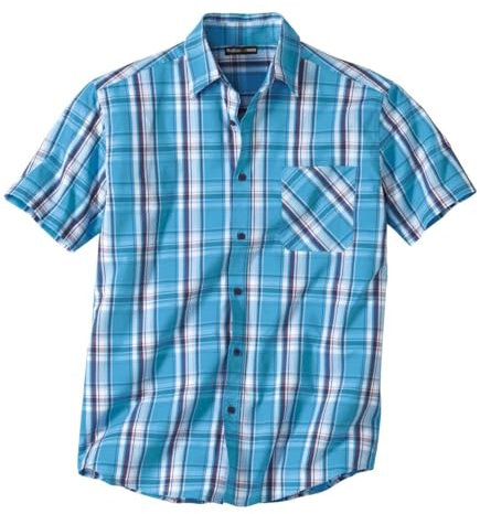 ATLAS FOR MEN Chemise Manches Courtes Homme - Chemise d'été - Disponible en Grandes Tailles du M au 5XL