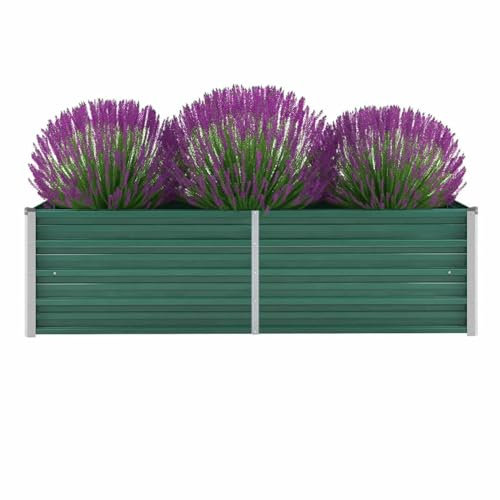 ARKEM Lit surélevé de Jardin Acier galvanisé 160x40x45 cm Vert,Bordure Pierre,Kit Gabion,Gabion Jardiniere