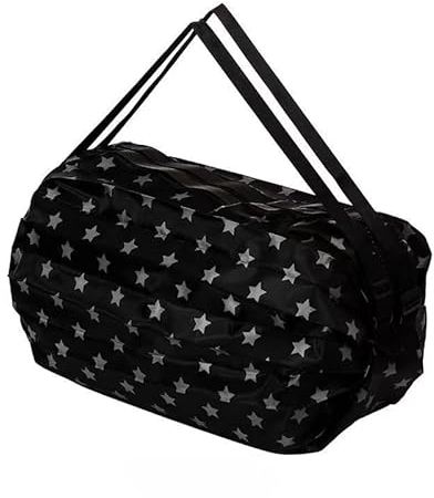 GIMIRO Multifunktionale Faltbare Tasche Reise Duffel Rucksack Handtasche Schultertasche Große Kapazität Einkaufstaschen Sport Fitness Taschen (Black/Gray Star)