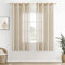 EMEMA Voile Vorhang Sheer Leinenvorhang Transparente Leinen Gardinen Ösenschal Wohnzimmer Wohnzimmer Modern 2er Set Fensterschal Dekoschal Schlafzimmer mit Ösen 140 x 160cm (B x H) Beige