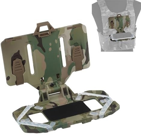 JOYASUS Tactical Phone Holder, Foldable Navigation Board Universal Molle Cell Phone Chest Mount Vest Plate Carrier Phone Case Attachments for Screen Size 4.7-6.7 (CP)