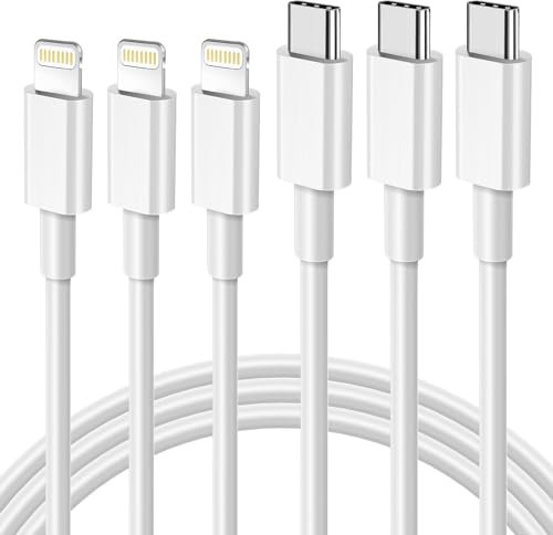 orseoose USB C to Lightning Cable 3Pack 3FT/1M, MFi Certified iPhone Fast Charger Cable USB-C iPhone Lead PD Charging Cable Lead Compatible with iPhone 14 13 12 11 Pro Max XS 8 7 6 Plus SE