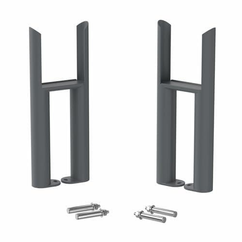 DuraTherm® Floor Mounting Radiator Leg Kit Feet Freestanding Supports for Traditional Cast Iron Style Colosseum Triple Bar 3 Column Radiators, Anthracite Grey