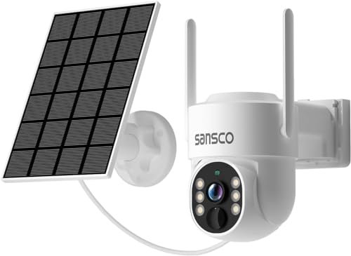 SANSCO Add-on | Replacement 2K Solar Security Camera Outdoor Wireless 4MP Solar Panel WiFi Battery Camera PIR Human Detection,Color Night Vision,Sound&Light Alarm, 2-Way Audio