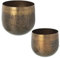 Alexandra House Living Blumentopf-Set, Aluminium, Messing, 2 Stück