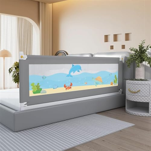 PRMTYUP Sicherheitsgitter Für Kleinkinderbetten Absturzsicherung Vertikal Anhebbares, Höhenverstellbares Schutzgeländer Universelles Schutzgeländer Für Kinderbetten,07,200CM 2PCS
