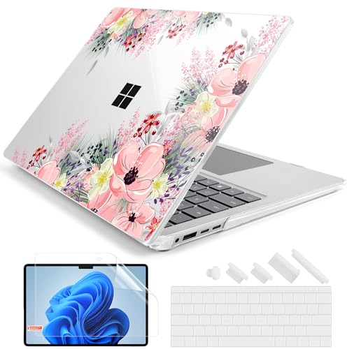 Batianda Artistic Case for Microsoft Surface Laptop 13.8 inch, Blush Garden