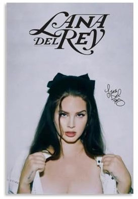 Geegao Lana Poster Del Music Rey Cover Vintage Musik Poster für Zimmer Ästhetische Leinwand Wandkunst Schlafzimmer Dekoration, 12x18 Zoll