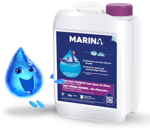 MARINA SOS Trübes Wasser, Flockmittel, Flockungsmittel Pool flüssig, 3 Liter
