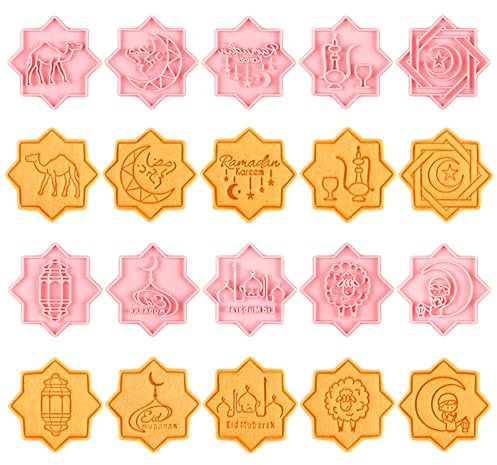 10 Stück Ramadan Keksausstecher, Eid Mubarak Ausstechformen Set, Ausstechförmchen Muslimischen, Islamische Ramadan Keksausstecher Plätzchenformen, DIY Kuchen Backen Fondant Ramadan Keksform (A)