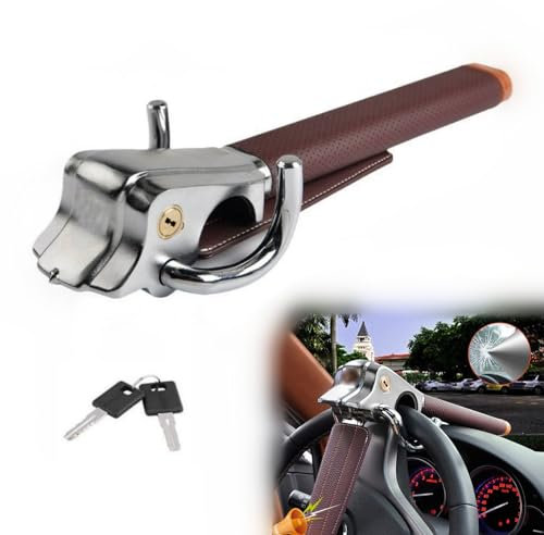 Car Lock Anti-Theft Device, for Land Rover Range Rover Evoque (L538) L551, High Security Steering Wheel Lock, Car Lock Anti-Theft Device, Universal Fit, 2 Keys,A-Red