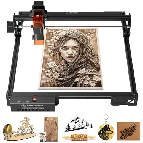 ATOMSTACK A10 PRO V2 12W Lasergravurmaschine, 0,06 mm Punkt Holz Laser Cutter, hochpräzise Lasergravierer für Holz, Metall und dunkles Acrylglas, 400 x 400 mm große Gravurfläche