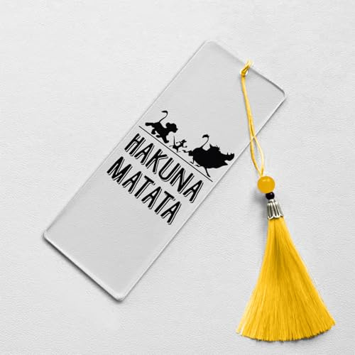 Niedlich Bunten Quasten Transparente Lesezeichen, Lesezeichen Personalisiert Bookmarks für DIY Projekte Notizbuch, Cartoon Anime Löwe Muster Rechteckige Acryl Lesezeichens,für Lehrer, Schüler, Leser
