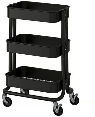 Generisch RÅSKOG RASKOG Servierwagen Küchenwagen, schwarz, 28x38x61 Rashult Style (IKE 805.867.90)