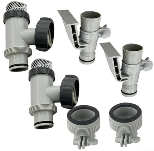 Lot de 2 adaptateurs de tuyau et valve à piston, parfaits pour l'entretien de la piscine hors sol et la régulation de l'eau