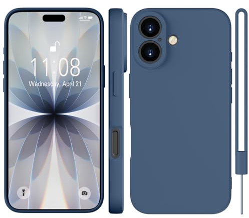 KPPIT for iPhone 17 case silicone,Royal Blue | With phone lanyard,Microfiber Lining,ltra Slim Soft Gel Anti-Scratch