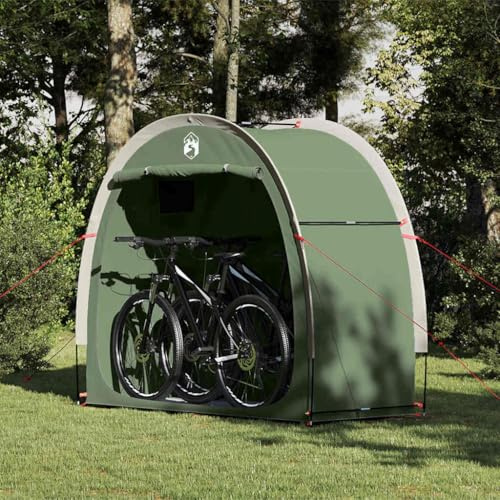 Fahrradgarage mit Dach, Grün, 210x90x174 cm, Tragbares Fahrradzelt mit PU-Beschichtung, Wetterschutz, für Garten und Camping