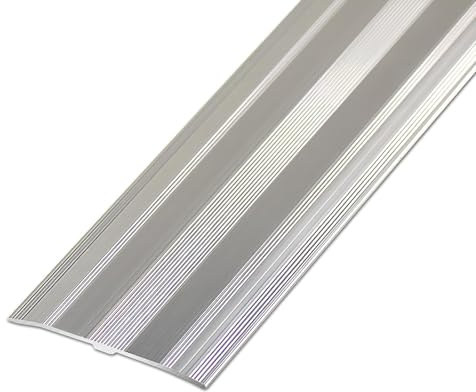 Breite 60 Mm Übergangsprofil Übergangsleiste Aluminium Bodenleiste Übergangsschiene Ohne Bohren Abdeckleiste Firm(Silver,6x90cm)