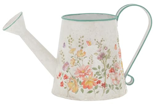 Shudehill Giftware Cottage Garden - Annaffiatoio decorativo in metallo con motivo floreale, altezza: 16,5 x 24,5 x 35,6 cm