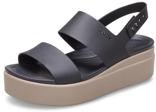 Crocs Brooklyn Low Wedge, Sandali Donna, Black Mushroom, 38/39 EU