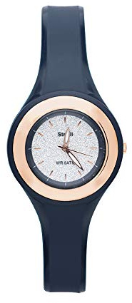 Stroili - Los Angeles – Orologio So Fancy 3H blu con ghiera dorata e quadrante glitter per Donna