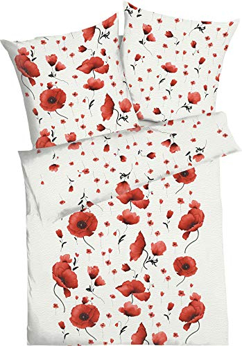 Kaeppel Bettwäsche Scarlett Poppies Seersucker rot Größe 1x 135x200 cm + 1x 80x80 cm