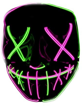 Masque LED La Purge® | Nightmare Mix Original | Qualité Premium | Plastique Rigide | 3 Modes de Clignotements | Masque LED | Cosplay | Halloween | Néon | 100% Horreur | 100% Fun