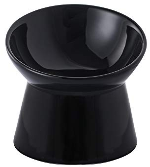 Katzennapf Keramik Futternapf Katze Erhöht - Anti Erbrechen Fressnapf Katze mit 15° Neigung Design - 12 cm Katzenfutter Napf Katze Klein - Futternäpfe für Katzen Essen Schale - Katzennäpfe - 125 ml