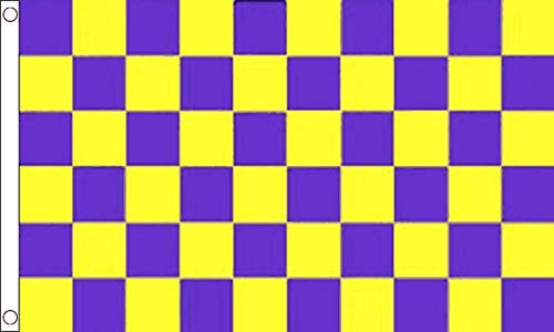 Bandiera a quadri viola e giallo - 100% poliestere con occhielli - FlagSuperstore©