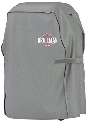 Grillman Barbeque Grill Cover Cover fits Weber BBQ Cover, Brinkmann, Outback & more - Small BBQ Cover Waterproof, Rip-Proof & UV Resistant, Heavy Duty Barbecue Cover 76.2L x 66W x 109.2H cm, Grey