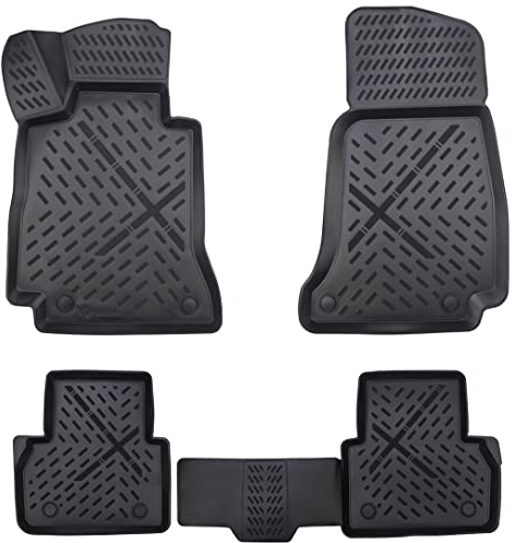 ELMASLINE 3D Gummimatten Set für Mercedes E-KLASSE W213/S213 2016-2023 | Extra hoher 5cm Rand | Zubehör Fußmatten