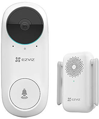 EZVIZ Kit DB2C, Sonnette vidéo Intelligente à Batterie avec détection Humaine IA et Carillon, détection Humaine AI, Audio bidirectionnel, Prend en Charge Les Cartes MicroSD