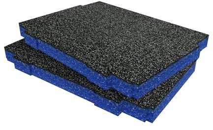 Shadow Foam Makpac Einsatz [Doppelpack] Anpassbarer Schaumstoff für Makita Makpac Modular Systeme | Ideal für Lean, 5S, Kaizen & Custom Organizer (30mm, Blau)