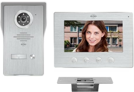 Türsprechanlage WiFi Video 7 Zoll Innenmonitor, 4-Draht Außenstelle mit Kamera & Türöffner