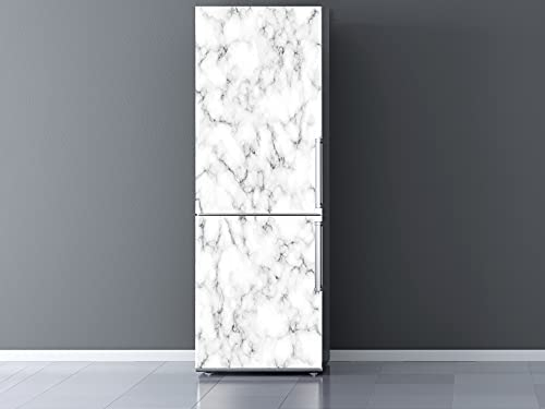 Oedim Vinilo Frigorífico Mármol Blanco y Negro 200x70cm | Adhesivo Resistente | Pegatinas de Nevera Económicas y Elegantes | Vinilo Nevera