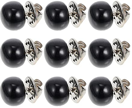 EXCEART 10Pcs Frauen Hemd Brosche Tasten Abdeckung up Taste Pin Sicherheit Brosche Tasten Kragen Corsagen für Kleidung Kleid Liefert Schwarz