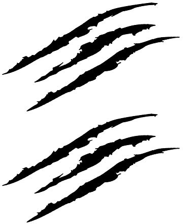 Ekakashop 2 Stück Autoaufkleber Klaue Kratzer Marks Reflektierender Aufkleber Auto Scheinwerfer Dekorativer Aufkleber Klauen Krallen Monster Wasserdichter Selbstklebend Sticker Styling Aufkleber