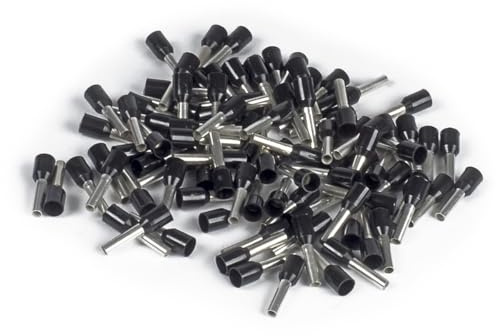 ERKO cable terminals 100 pieces, conductor cross section 1.5mm2, length 8mm, professional cable lugs made of galvanized copper with polyamide insulation