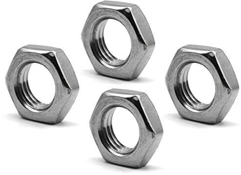 Design61 4x Edelstahl Sechskantmuttern M12 DIN 439 Edelstahlmuttern niedrig