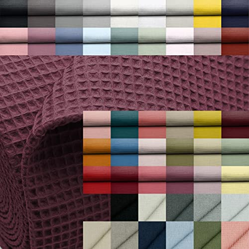 VmG-Store Waffelpique Meterware 40 Farben Waffel Stoff 100% Baumwollstoff Tex Standard 100 (044 Lila, 200 x 150cm)