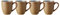 BITZ Becher mit Henkel, Kaffeebecher aus Steinzeug, 30 cl, 4er-Set, Wood/Ocean