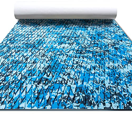 FOCEAN Bootsbodenbelag aus EVA-Schaumstoff, Boot, Terrassendielen, Camouflage-Matte, Boot, Teppich für Motorboot, Wohnmobil, Yacht, Kajak, Surfbrett, 240 x 60 cm, Ozean-Camo