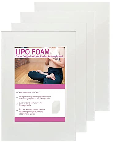 KAIHENG 4 Pack Lipo Foam Pads Lipo foam Board Post Surgery Liposuction Surgery Foam Sheet 8''*11''*0.5'' AB Board to Help with Post-Surgical Liposuction, Abdominoplasty, Arm and Thigh Fat