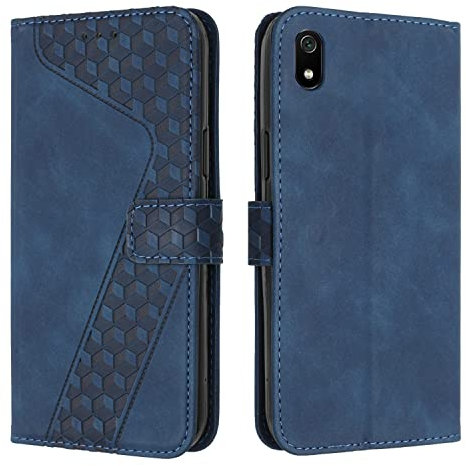 OKZone Funda para Xiaomi Redmi 7A, PU Cuero Flip Carcasa Fundas Móvil de Tapa Libro Caso Piel PU para Xiaomi Redmi 7A, Billetera Tarjetero Case Telefono Cubrir Móvil Phone Cover (Azul)